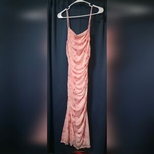 Elegant Pink Ruched Dress
